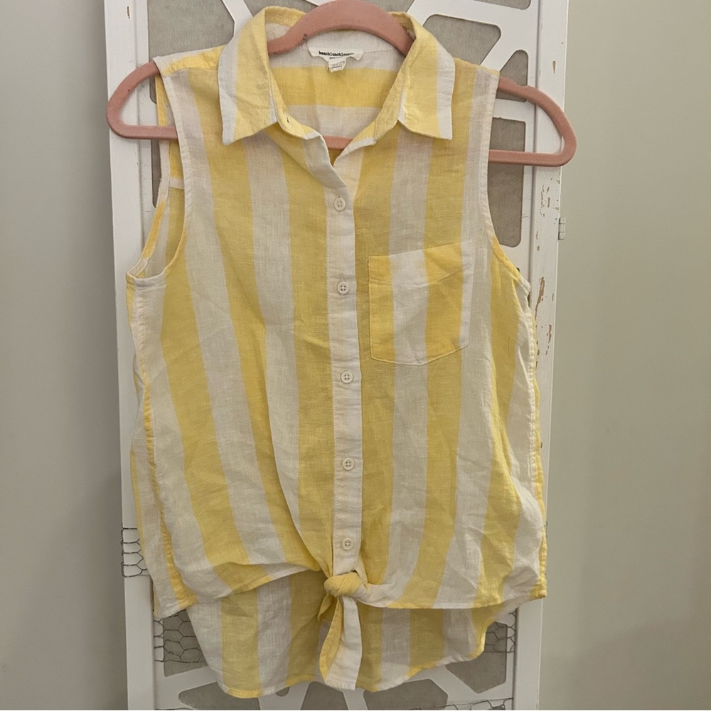 BeachLunchLounge Collection NWT JANERA Striped Linen Cotton Blend XS (B021)